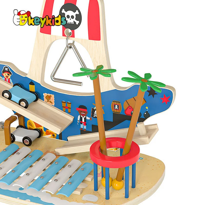 Montessori Materials pirate wooden musical baby toys educational toy with Bell W07A237