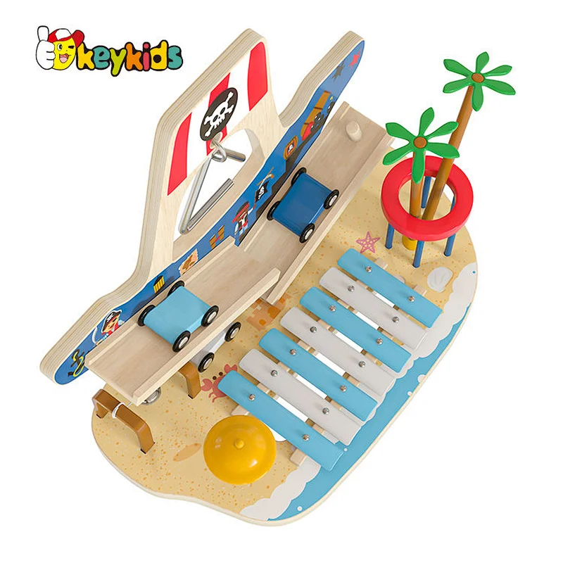 Montessori Materials pirate wooden musical baby toys educational toy with Bell W07A237