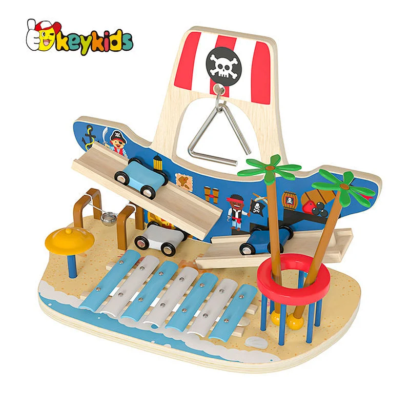 Montessori Materials pirate wooden musical baby toys educational toy with Bell W07A237